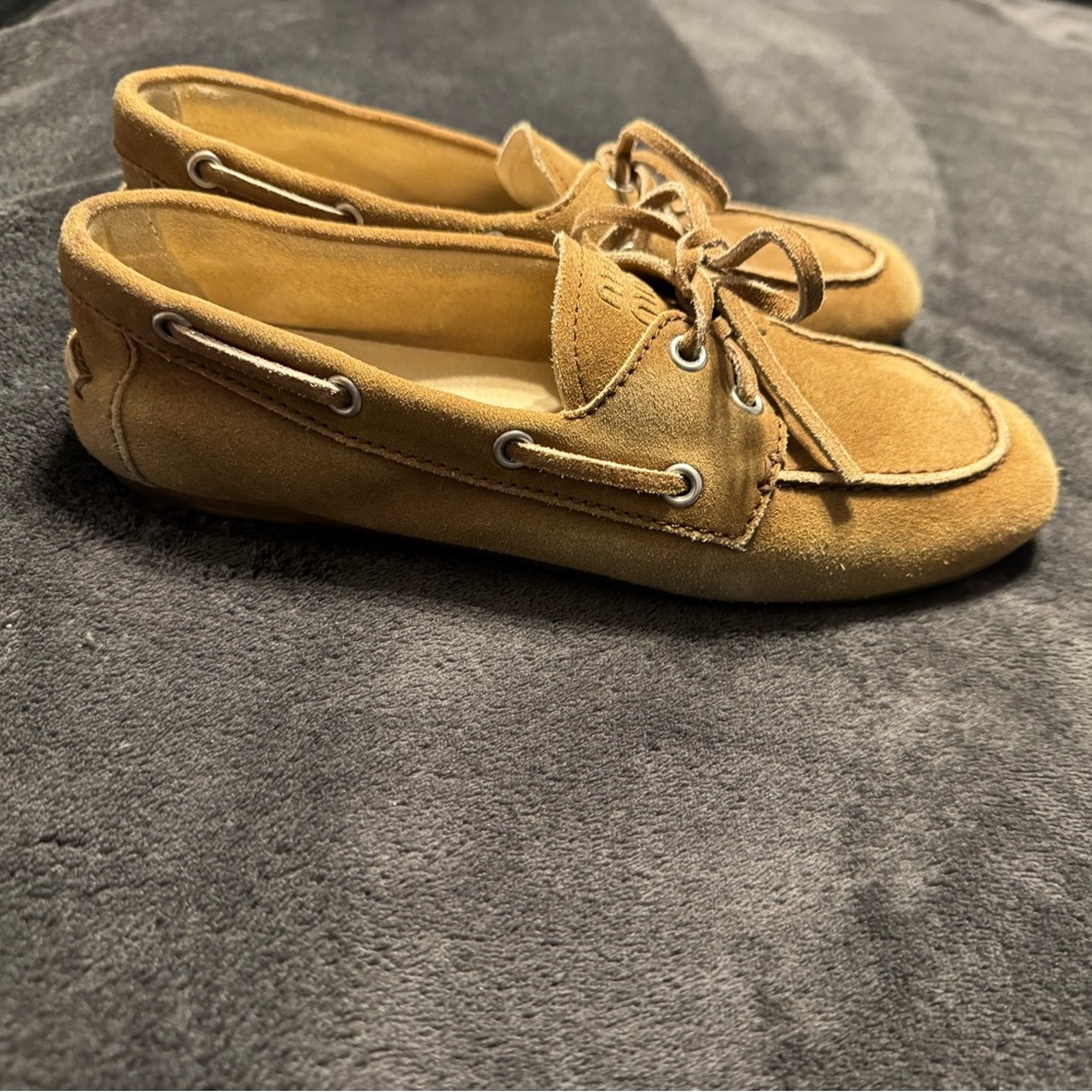 Miu Miu tan suede loafers/ boat shoes - Picture 2 of 7